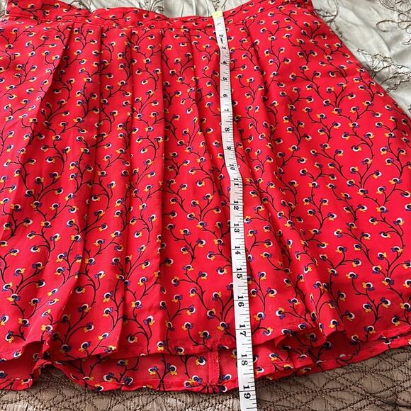 Old Navy | Red Floral Mini Skirt with elastic waist Size M - Picture 7 of 8